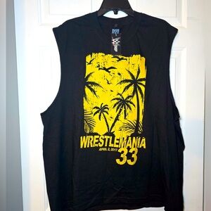 Wrestlemania 33 Men’s Black Sleeveless Muscle Tee Size 2X NWT April 2017 Tank